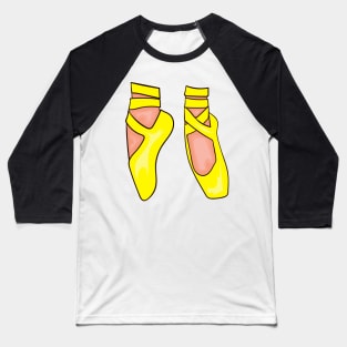 Yellow Ballet Shoes Baseball T-Shirt